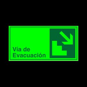Vía de evacuación - Escalera abajo derecha