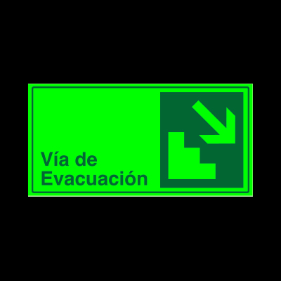 Vía de evacuación - Escalera abajo derecha
