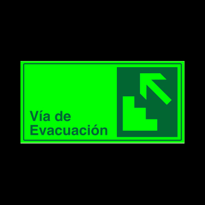 Vía de evacuación - Escalera arriba izquierda