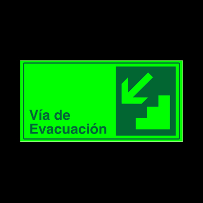 Vía de evacuación - Escalera abajo izquierda
